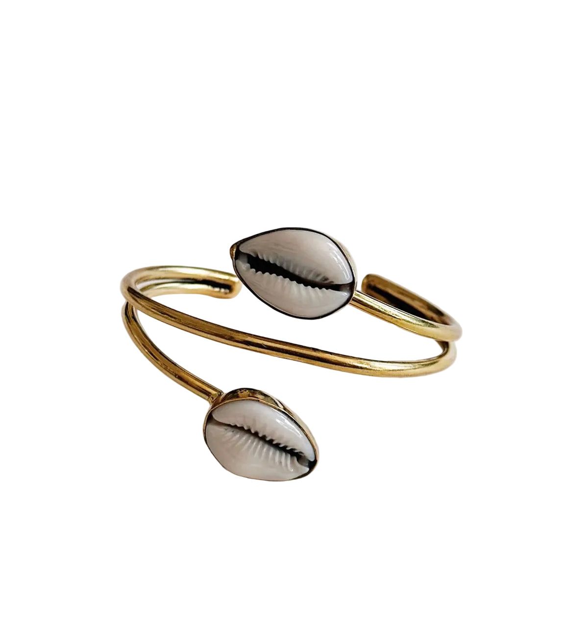 Cowrie shell adjustable brass bracelets