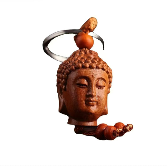 Sakyamuni Peach Wood Keychain Lord Buddha  Three-dimen